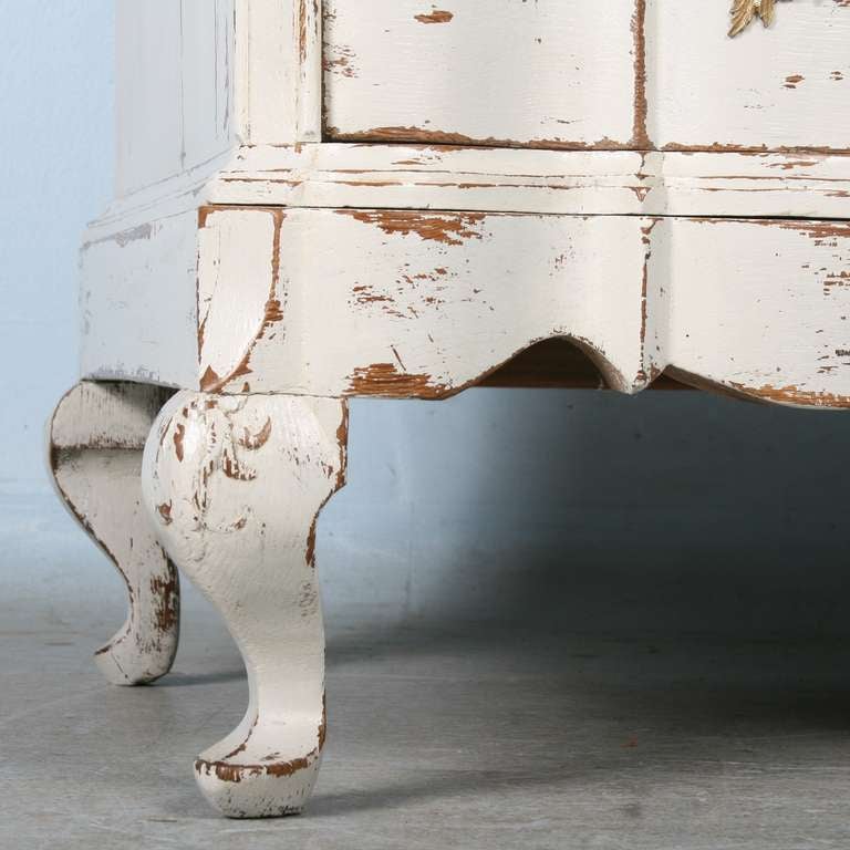 Wood Antique Swedish White Chest of Drawers, circa 1750
