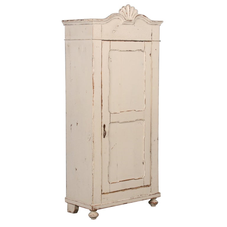 Antique Swedish Narrow 1Door White circa 185070 at