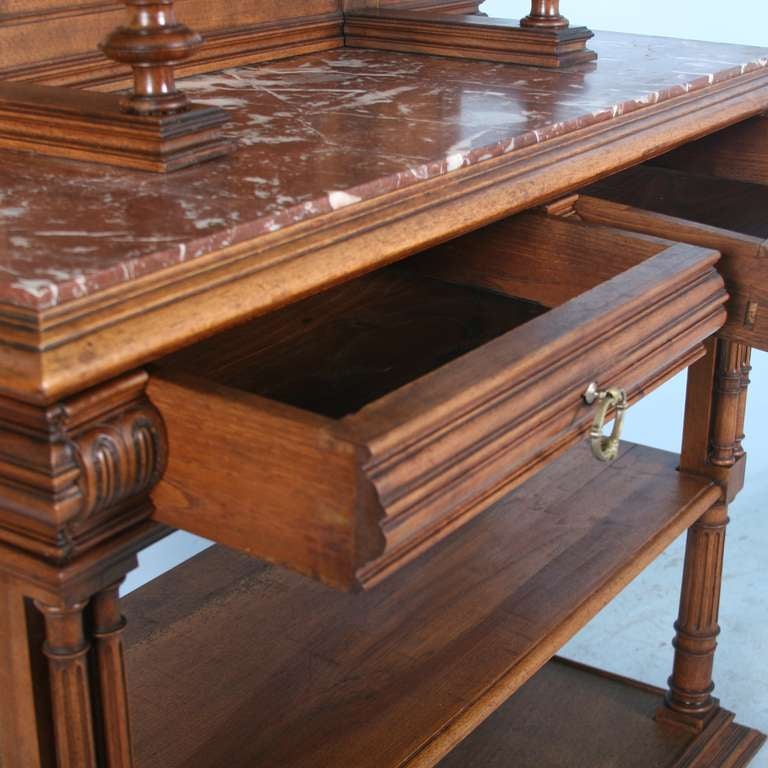 antique marble top buffet server