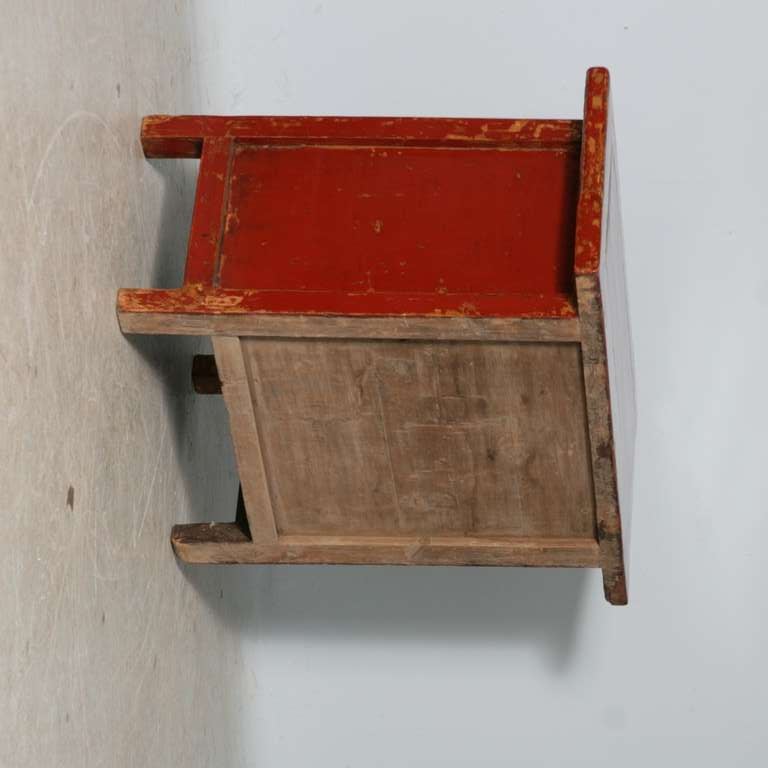 Small Antique Red Lacquered Chinese Sideboard c.1840-60 1