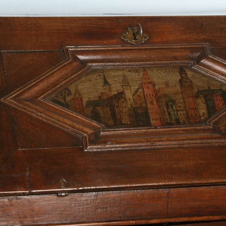 Antique Baroque 18th Century Oak Secretary 2
