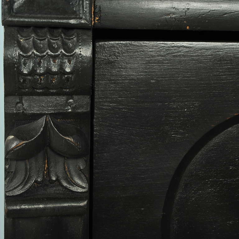 Pine Antique Large Black Chest of Drawers, circa 1860
