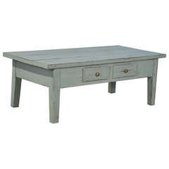 Antique Painted Two Drawer Coffee Table, Sweden, circa 1860