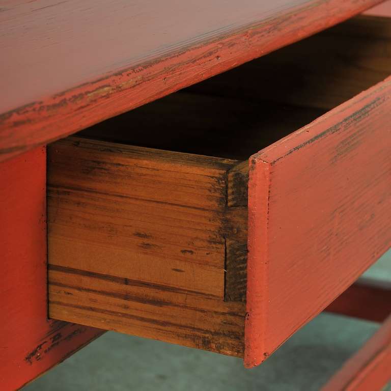 Antique Red Painted Coffee Table, Denmark, circa 1880 In Excellent Condition In Round Top, TX