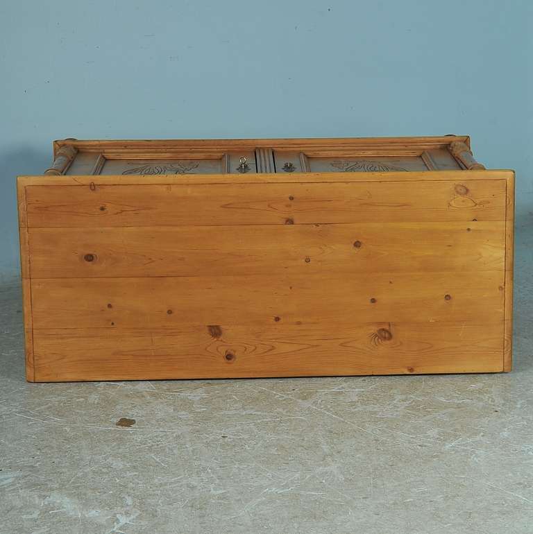 Antique Danish Pine Sideboard with Carved Panel Doors, circa 1870 6