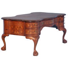 Antique Dutch Marquetry 18th Century Large Freestanding Desk 12