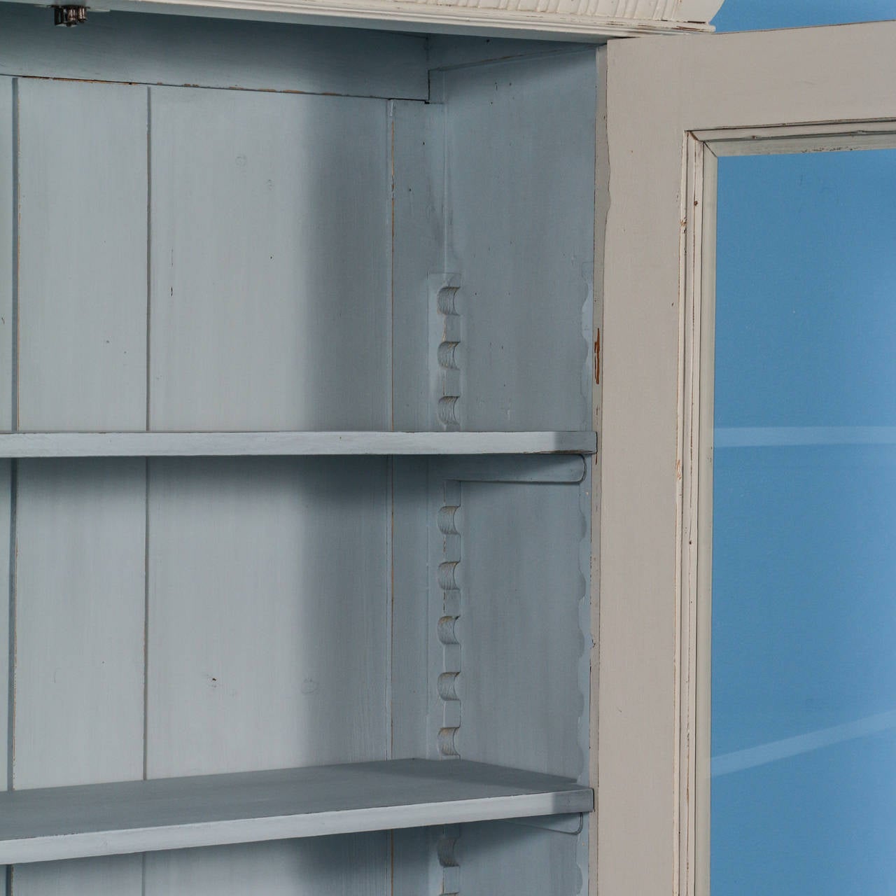 Late 19th Century Pair of Antique Matching Set of Two Soft Gray Bookcases, Sweden, circa 1880