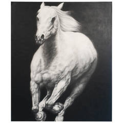 Very Large Horse Graphite and Charcoal Drawing by Joseph Piccillo