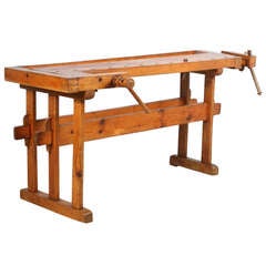 Antique Swedish Carpenters Workbench