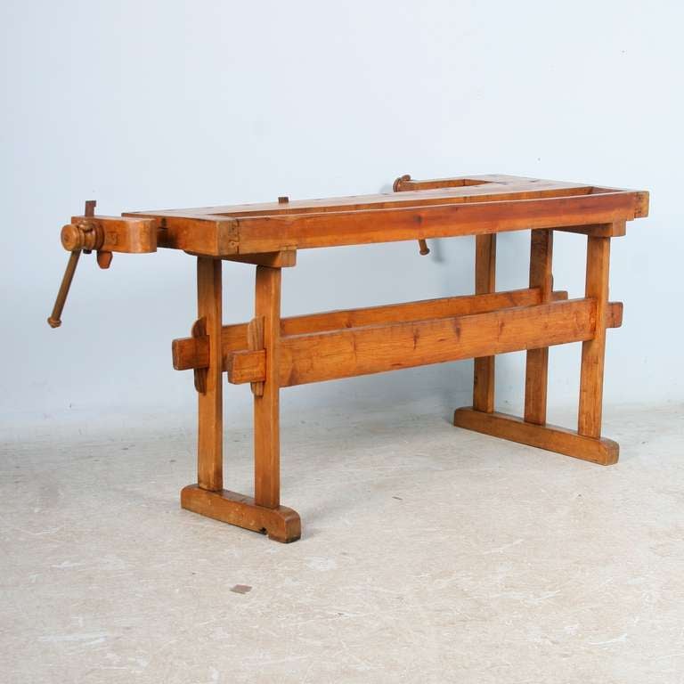 Danish Antique Swedish Carpenters Workbench