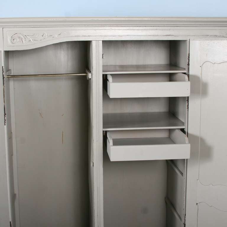 Antique French 3Door Armoire with Painted Finish at 1stDibs