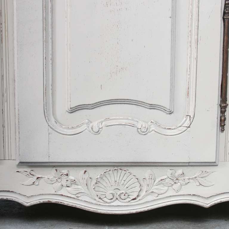 Antique French 3-Door Armoire with Painted Finish 1