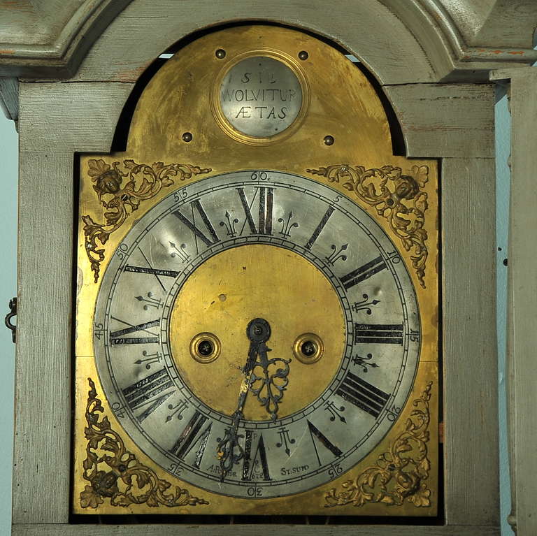 grey grandfather clock