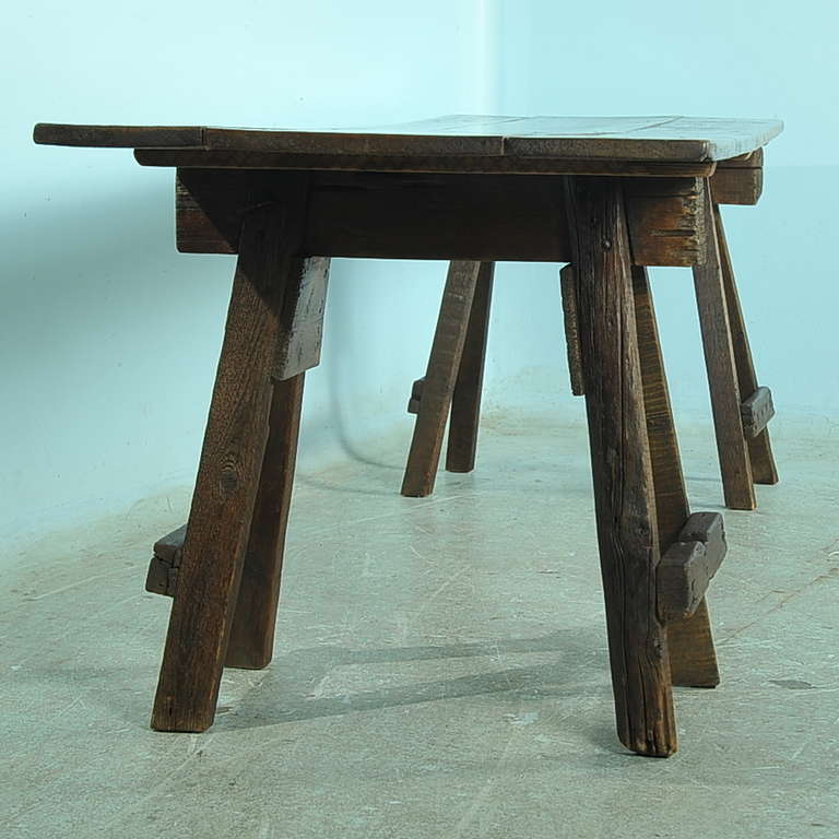 Antique Saw Horse Farm Table, circa 190020 at 1stDibs