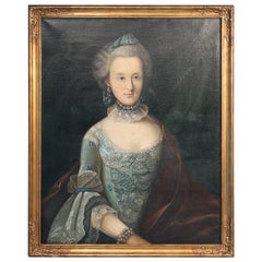 Original Oil on Canvas, Portrait of Elegant Christine Middelboe, 1937