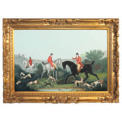 Fox Hunting with Hounds Original Oil on Canvas, Signed Raymond Camila