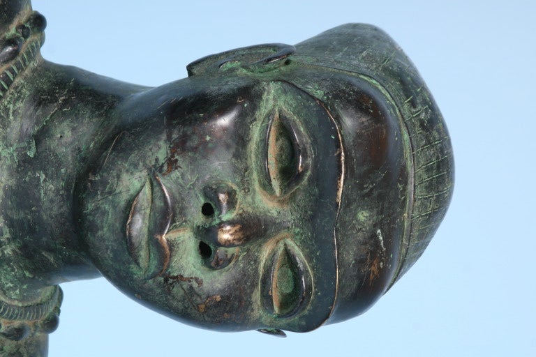 20th Century African King & Queen Bronze Sculptures 'Pair'