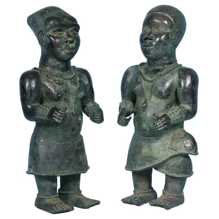 African King and Queen Bronze Sculptures 'Pair' at 1stDibs