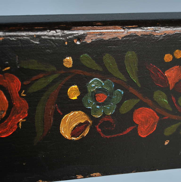 Antique Highly Painted Black Table 2