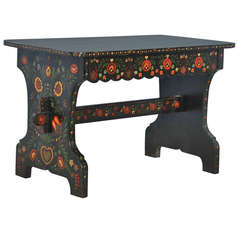 Antique Highly Painted Black Table