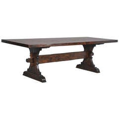 Large Farmhouse Trestle Dining Tables Made from Reclaimed Wood