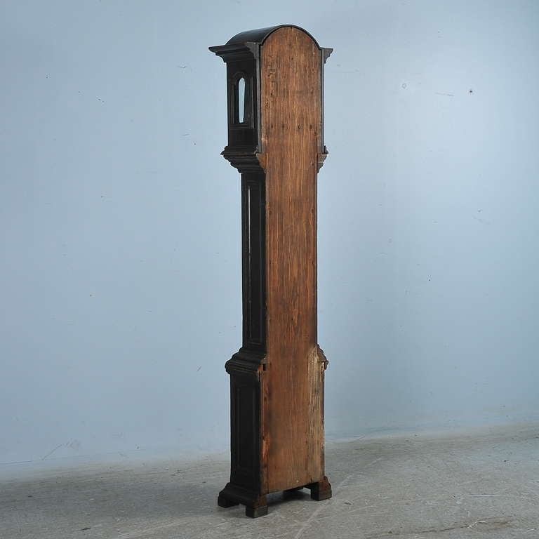 Antique Black Grandfather Clock, Denmark, circa 1820-1840 1