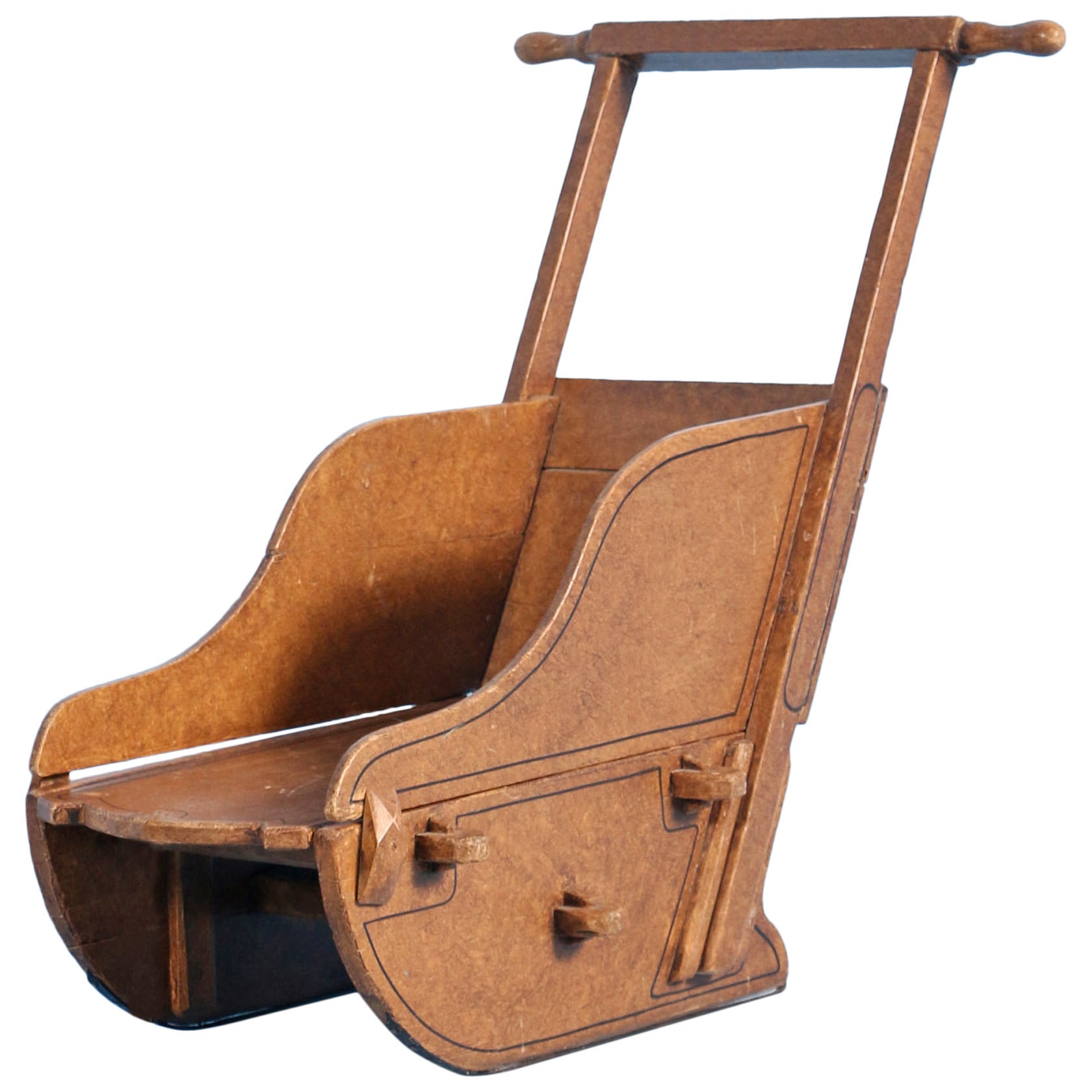 Antique Child's Wooden Sled, Holland circa 1920