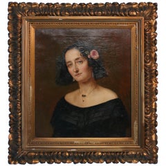 Original Oil on Canvas Portrait of Fanny Magdalena of Eckenbrecher, 1800's