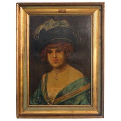 Original Oil on Canvas Portrait of Woman, "Edith", by Holger Drachmann