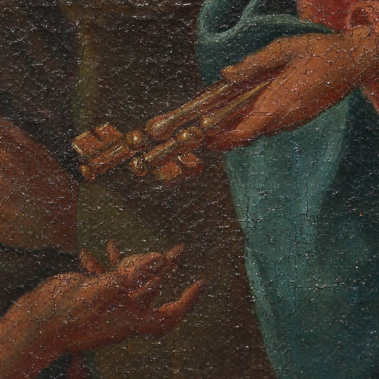 Danish Original Oil on Canvas, Jesus Handing Keys to Peter, circa 1700s