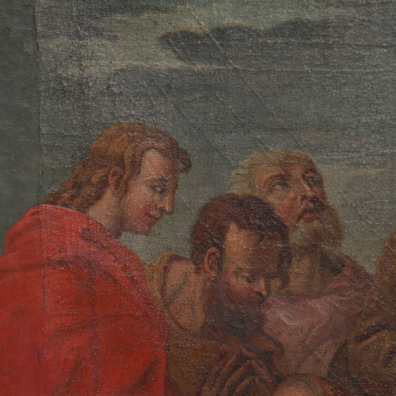 Original Oil on Canvas, Jesus Handing Keys to Peter, circa 1700s 1