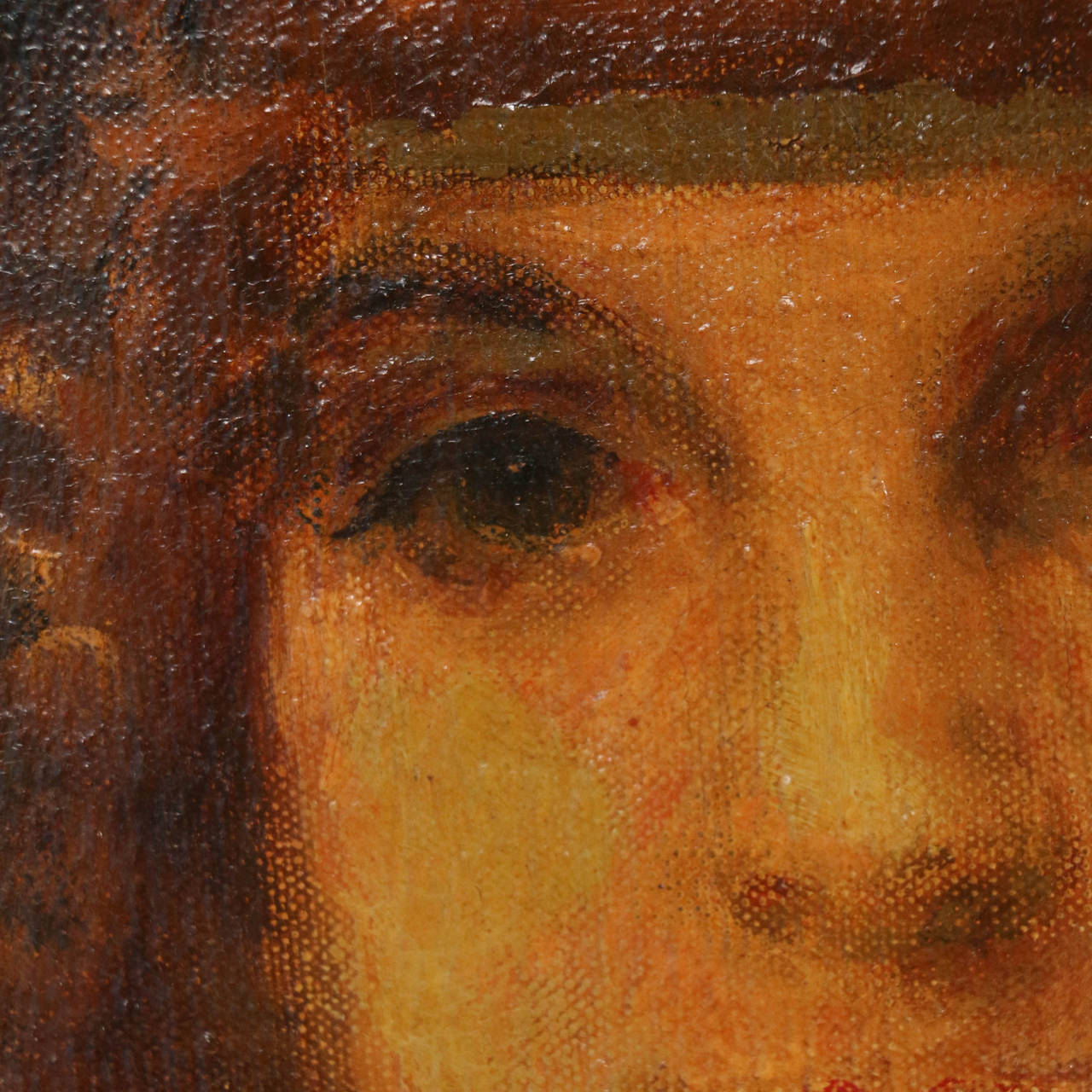 Original Oil on Canvas Portrait of Woman, 
