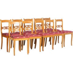 Set of Ten (10) Swedish Biedermeier Chairs