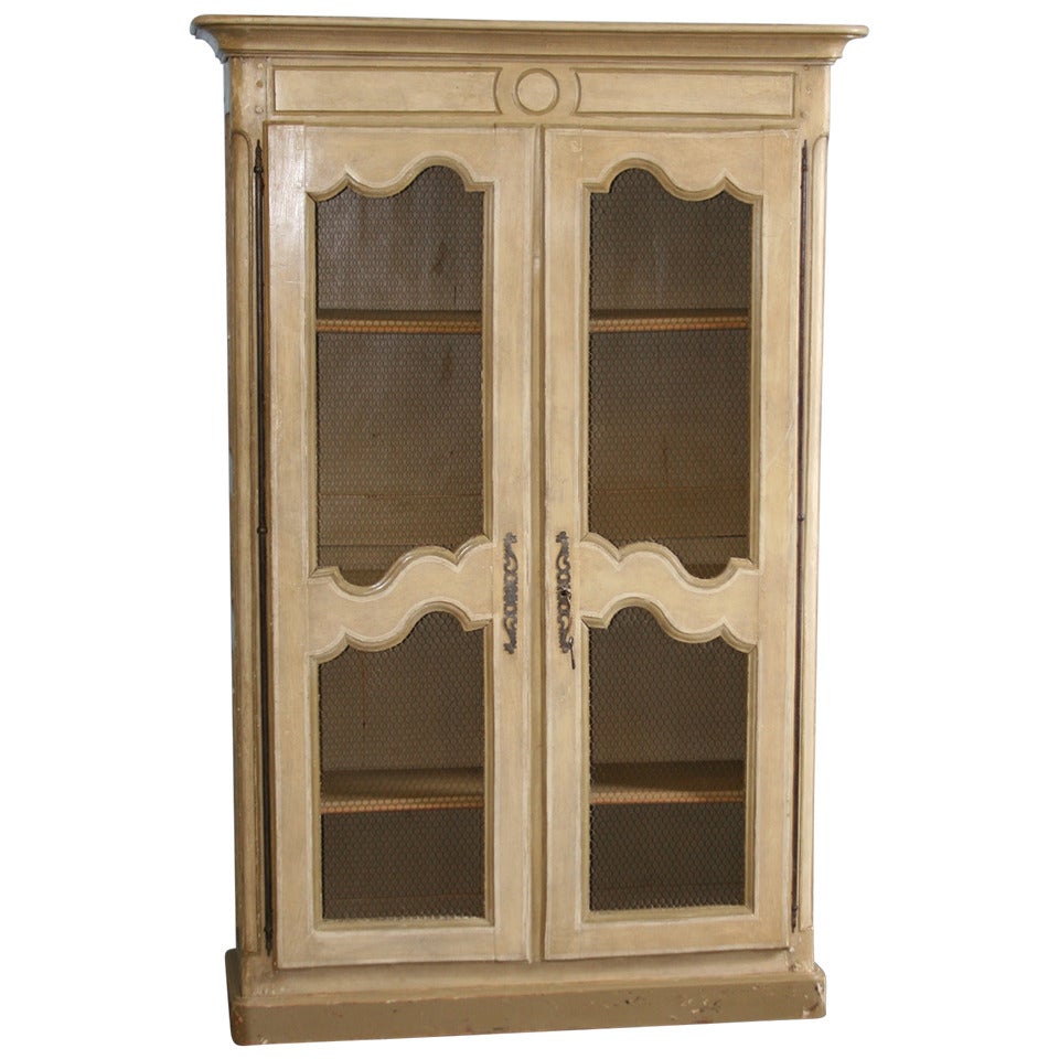 Antique Soft White Painted, French Country Bookcase