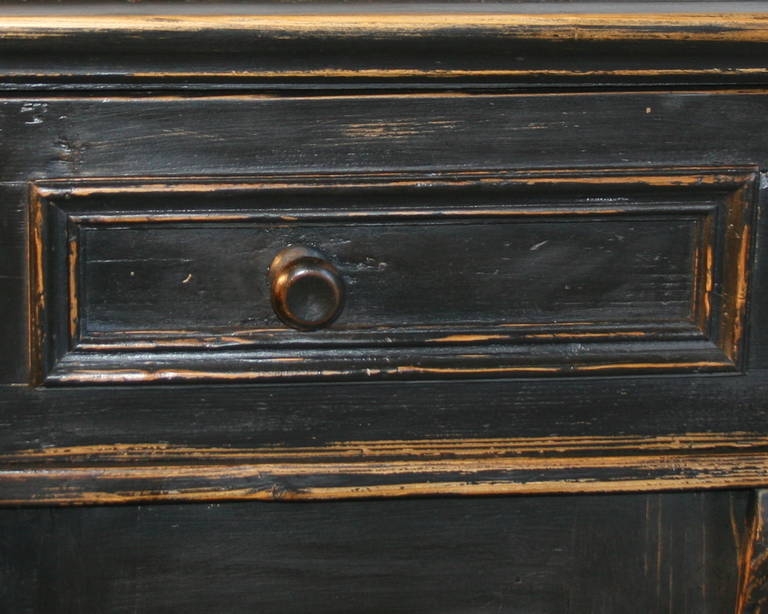 Pine Antique Black Sideboard, circa 1890