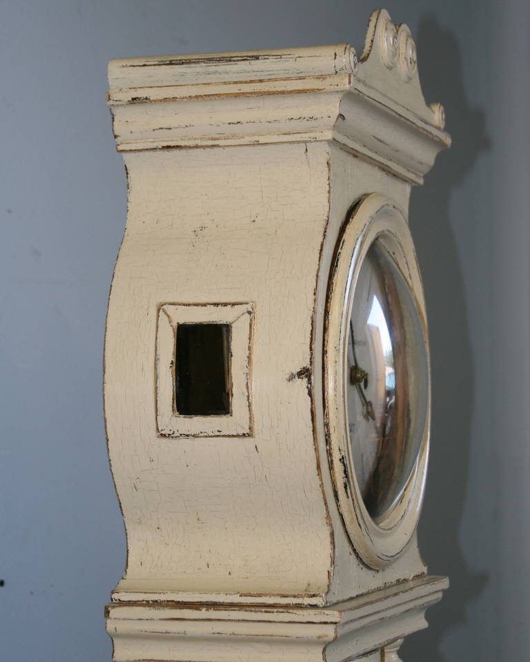 Antique Original White Painted Grandfather Clock at 1stDibs