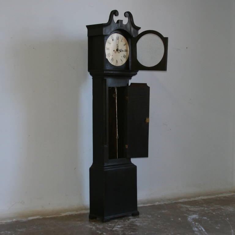 grandfather clock painted black