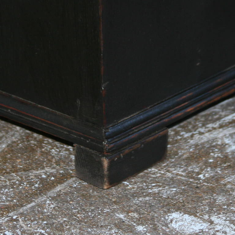 19th Century Antique Original Black Painted Grandfather Clock