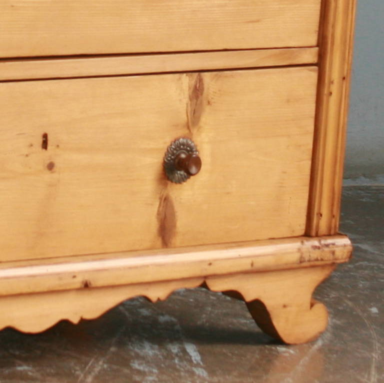 19th Century Antique Large Pine Chest of Three Drawers