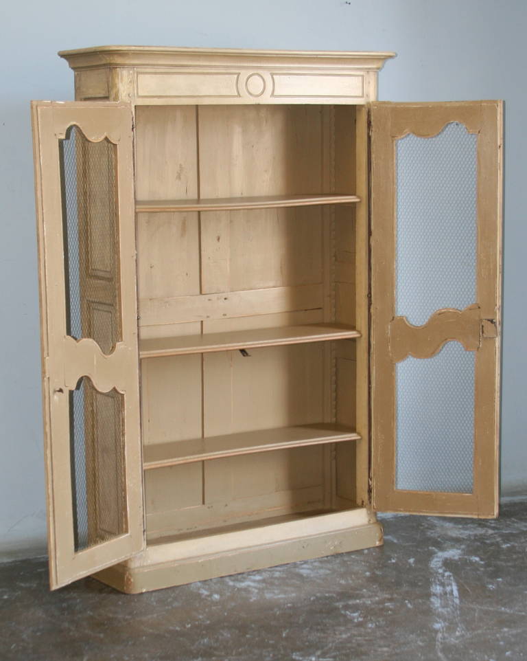 Antique Soft White Painted, French Country Bookcase at 1stDibs