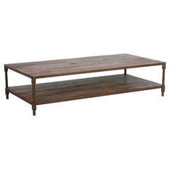 Vintage Industrial Look Iron and Reclaimed Wood Coffee Table