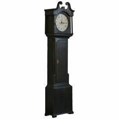 Antique Original Black Painted Grandfather Clock