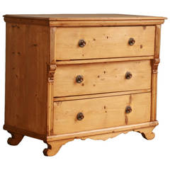 Antique Large Pine Chest of Three Drawers