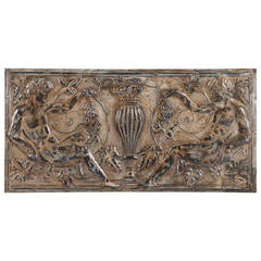 Antique Pressed Tin Ceiling Panel Decorative Wall Hanging, circa 1920s