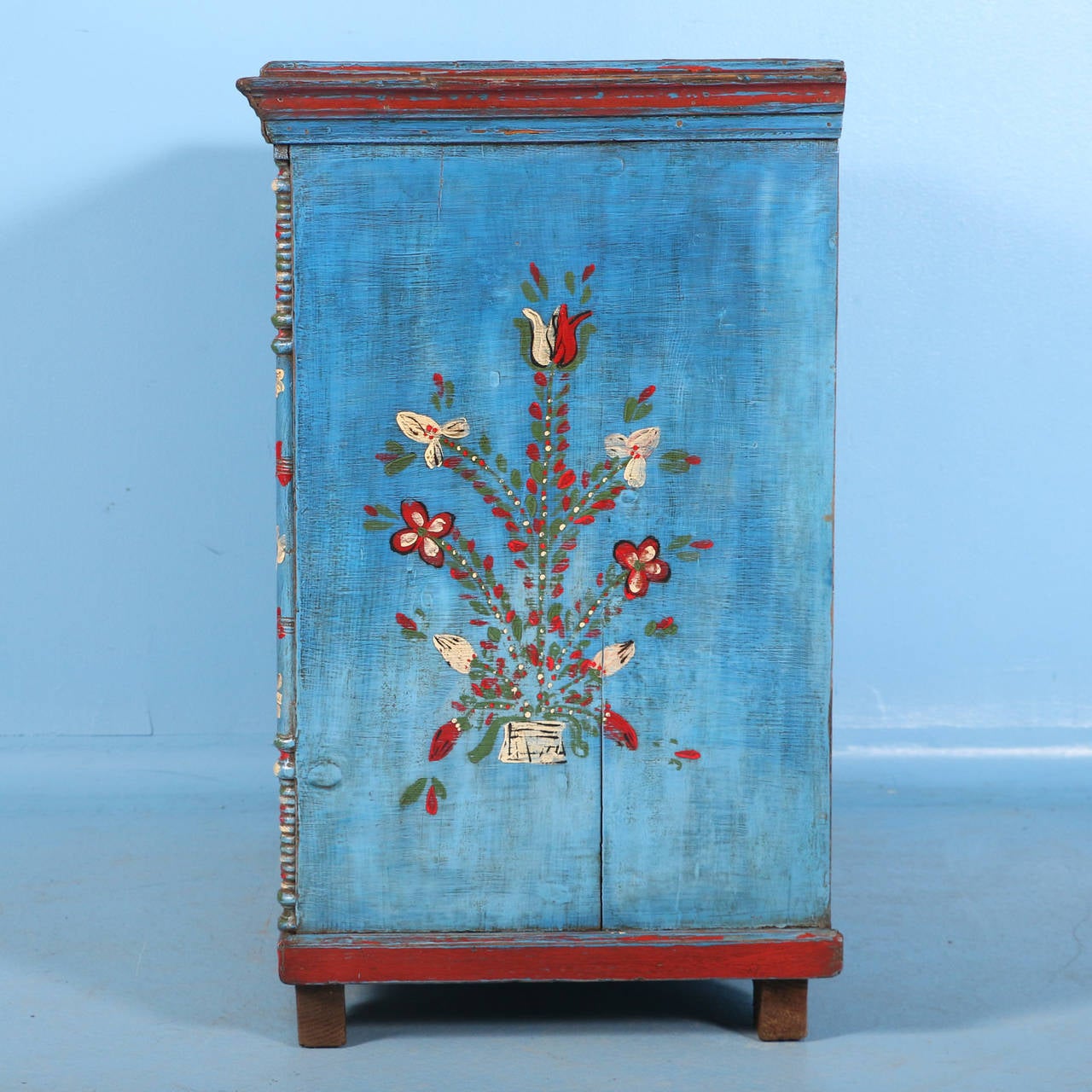 blue painted chest of drawers