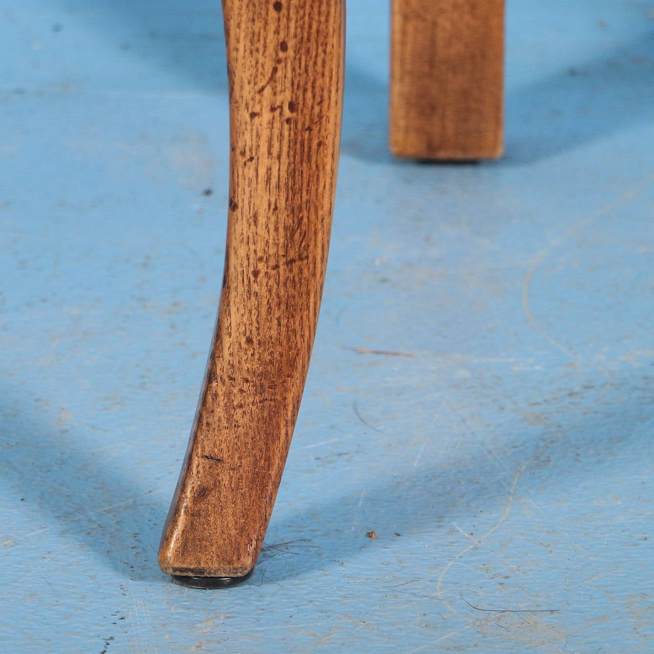 French Country Elm Wood and Rush Seat Dining Chairs, Set of Eight 6