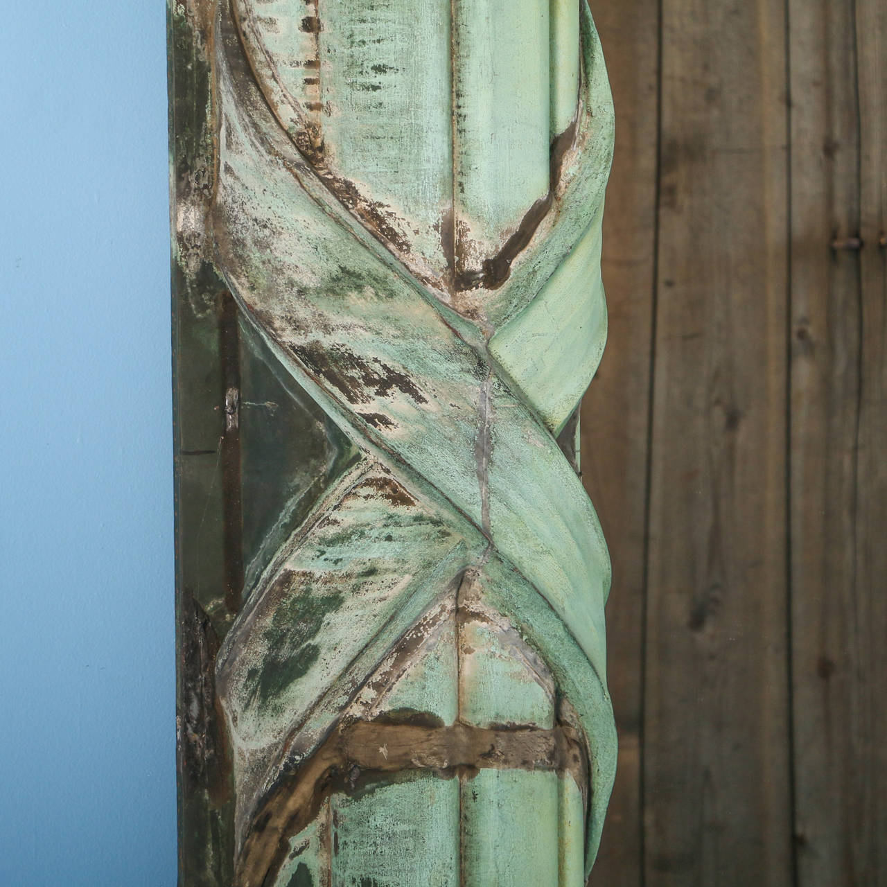 Large Mirror Made from Salvaged Copper Cornice from New York Building 4