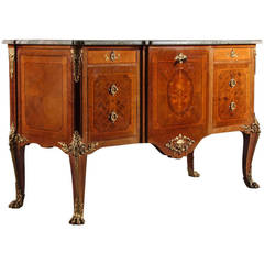 Antique Gustavian Mahogany Bureau with Marble Top