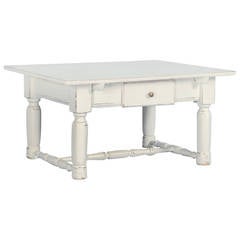 Antique White Romanian Pine Coffee Table, circa 1880 4