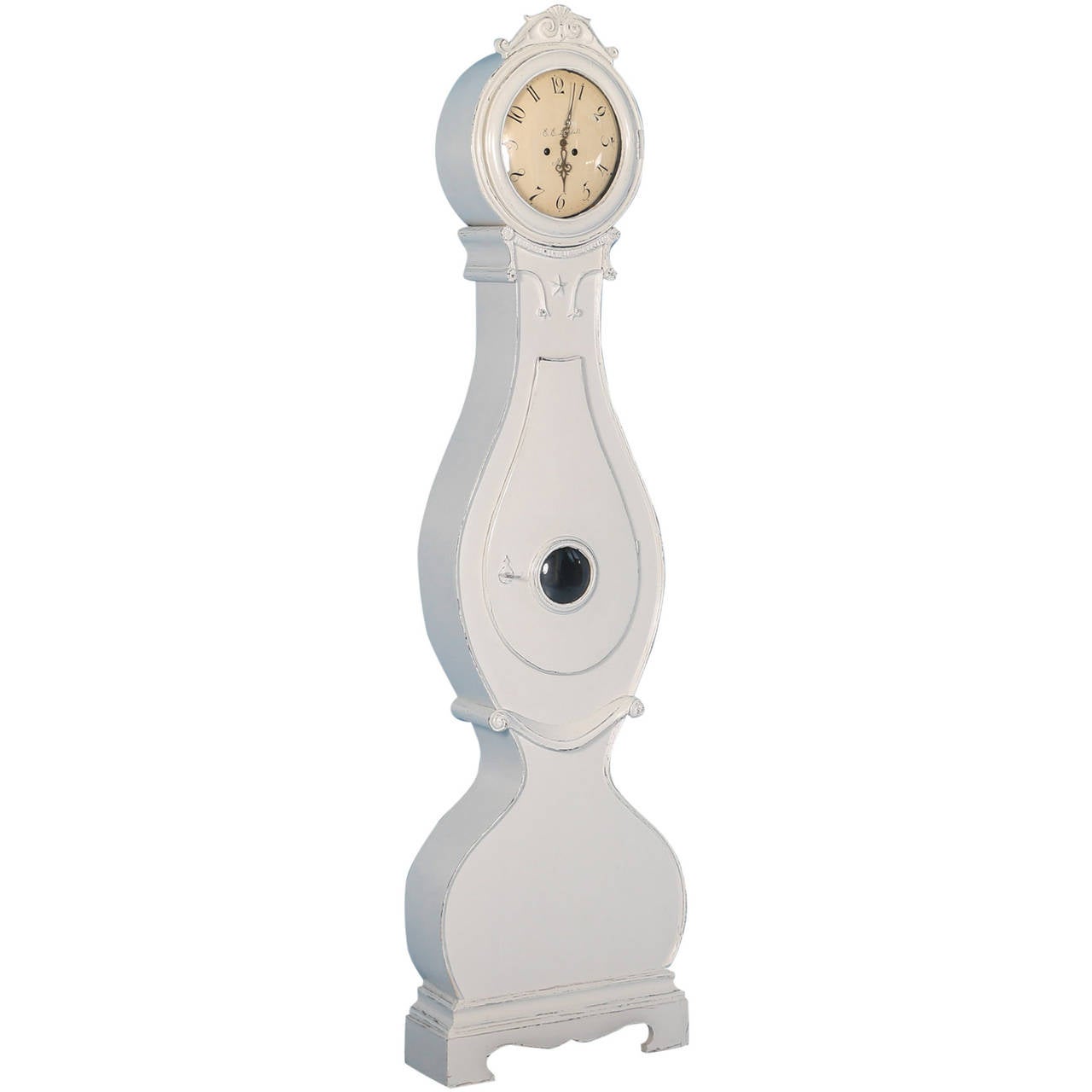 White Mora Grandfather Clock Circa 1820 1840 For At 1stdibs White Mora Grandfather Clock Circa 1820 1840 For